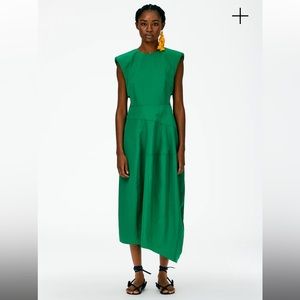 Tibi Sporty Nylon Asymmetrical Hem Dress